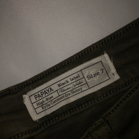PAPAYA Olive Jeans Size 7 - Picture 3 of 3